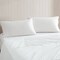 4-Piece White Cotton Sheet Set with Lace Trim King Queen Size Soft Breathable Bedding